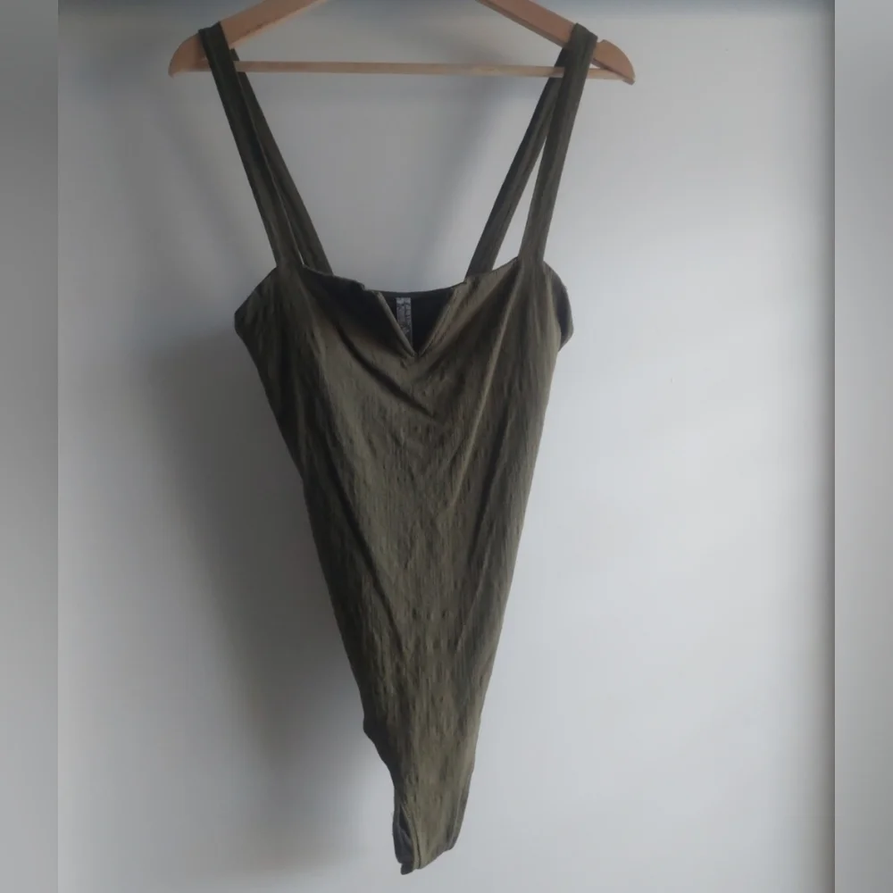 Free People Intimately Free Green Thong Bodysuit Large